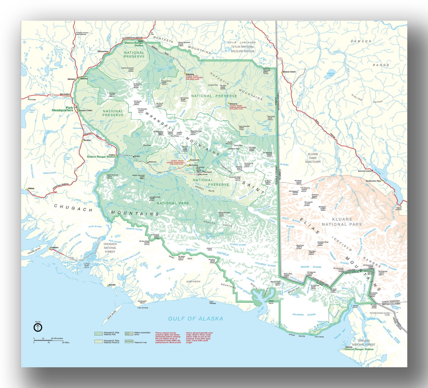 Wrangell St. Elias national park map