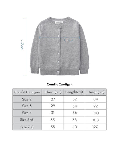 Cardigan Size Chart – KIDSCRAFTER