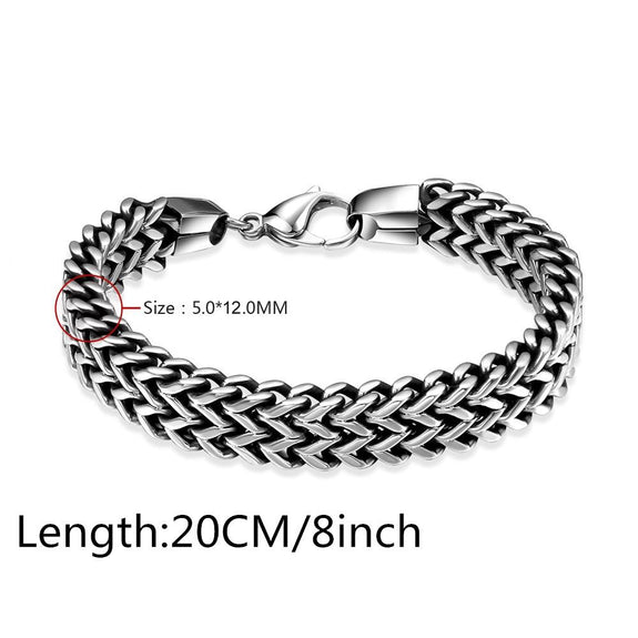 Double Snake Link Mens Stainless Steel Bracelet – zenheavens