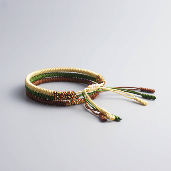 COURAGE- 3/pc SET- Tibetan Hand Tied Lucky Knot Bracelets – zenheavens