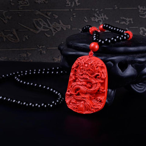 Powerful Dragon Cinnabar Stone Wealth Necklace – zenheavens