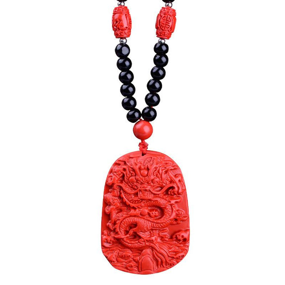 Powerful Dragon Cinnabar Stone Wealth Necklace – zenheavens