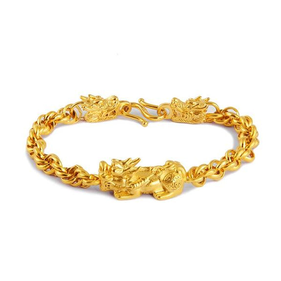 wild beast gold plated pendant pixiu feng shui