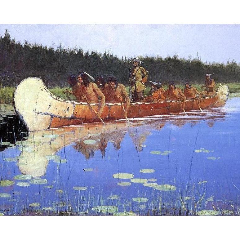 DIY Paint by Number kit for Adults on Canvas-Radisson and Groseilliers - Frederic Sackrider Remington - 1905-Home