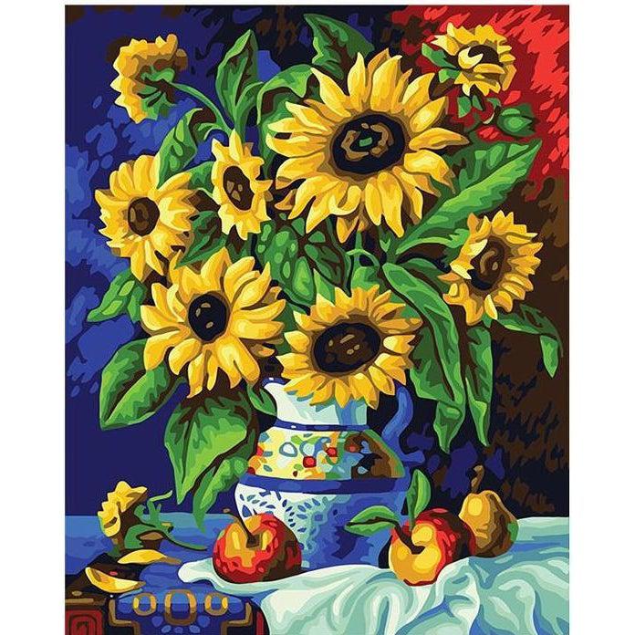 DIY Paint by Number kit for Adults on Canvas-Sunflower Vase-40x50cm (16x20inches)