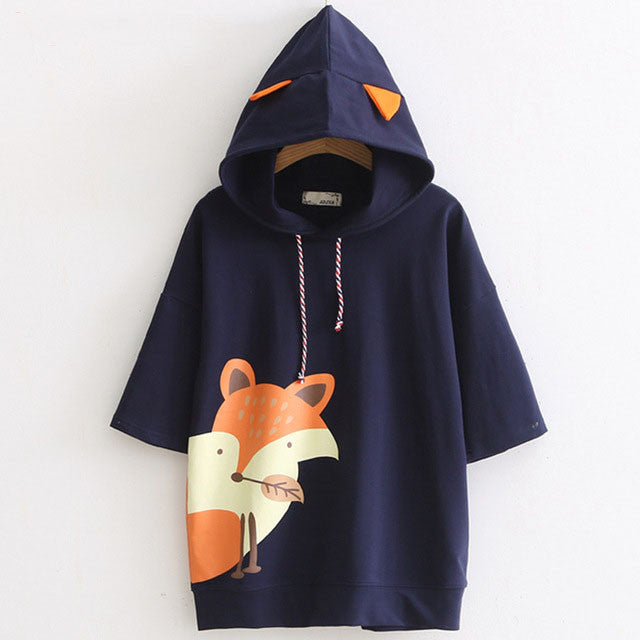 Fox Hoodie with Ears – Blue Narwhal