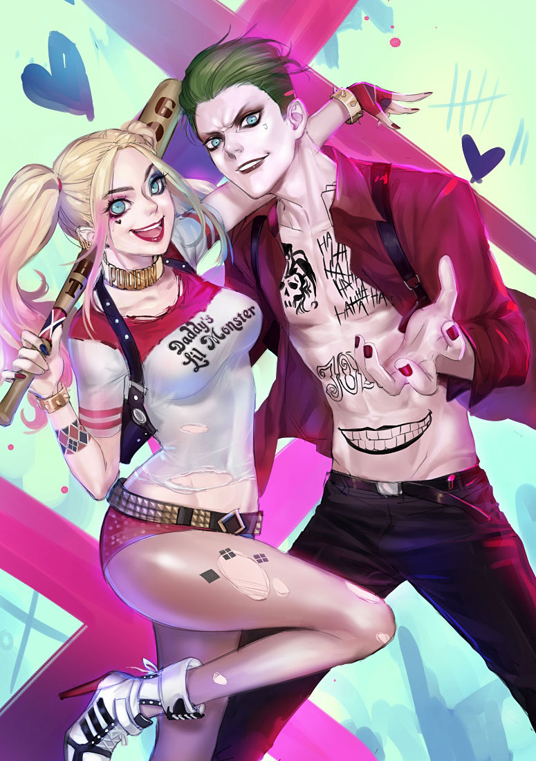 Harley Quinn and Joker - Suicide Squad Superheroes Fan Art 