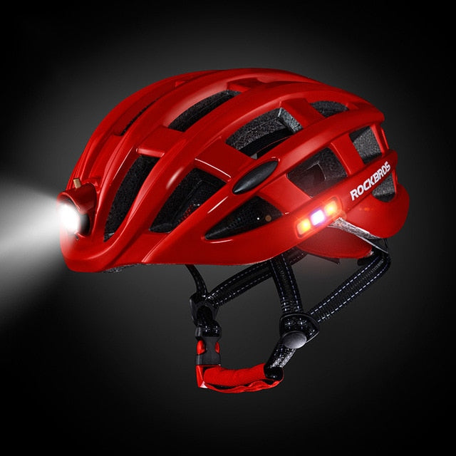bike helmet with integrated lights