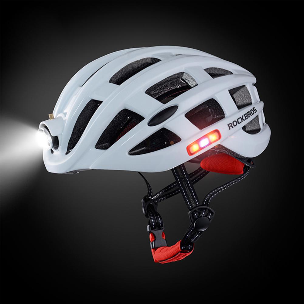 bike helmet with front and rear lights