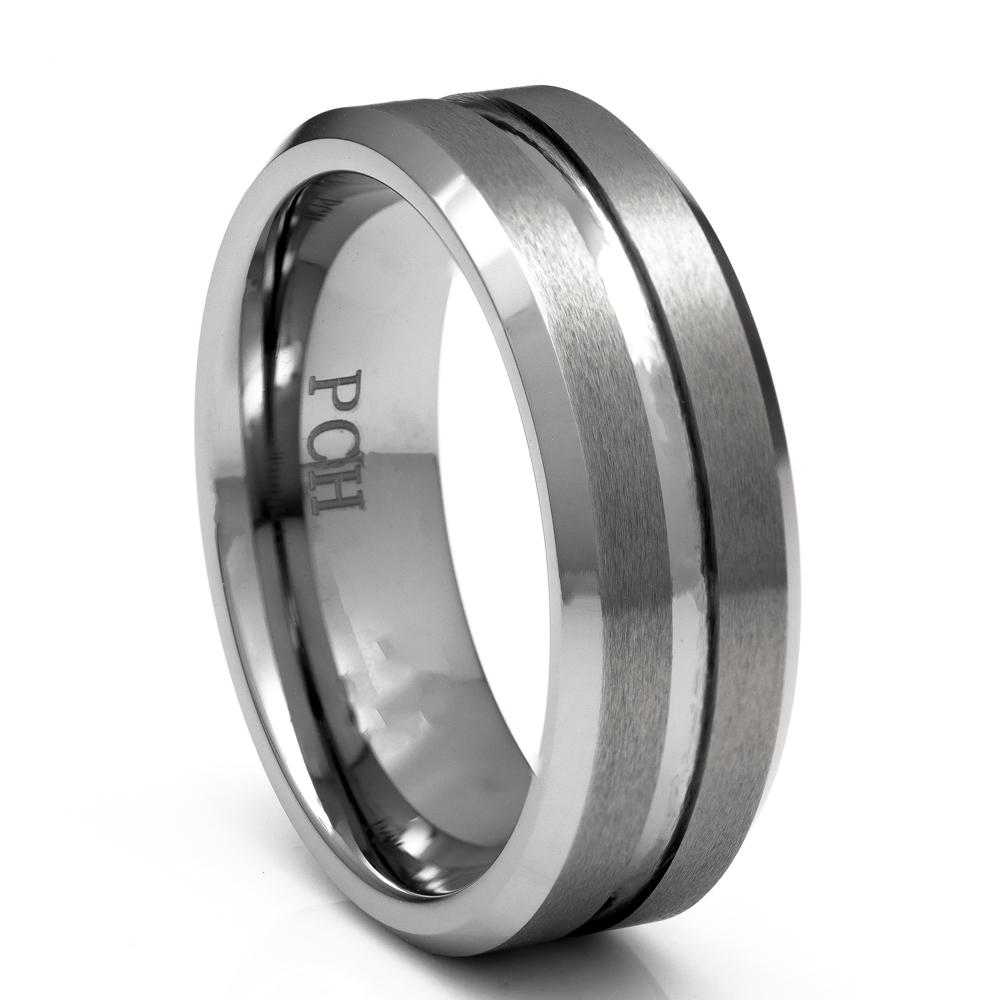 Men's Classic Tungsten Ring With Brushed Finish, 8mm Comfort Fit