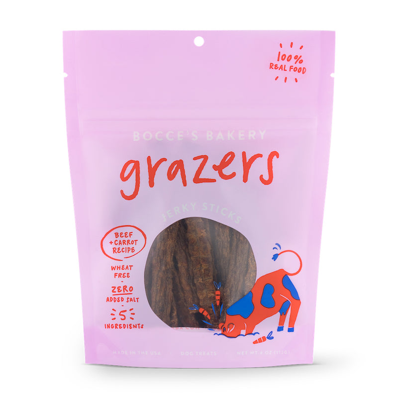 Bocce's Bakery Grazers Beef & Carrot Jerky Dog Treats