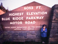 Me, freezing on the Blueridge Parkway, 1970ish