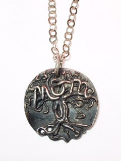 Fine Silver Tree of Life Infinity Pendant