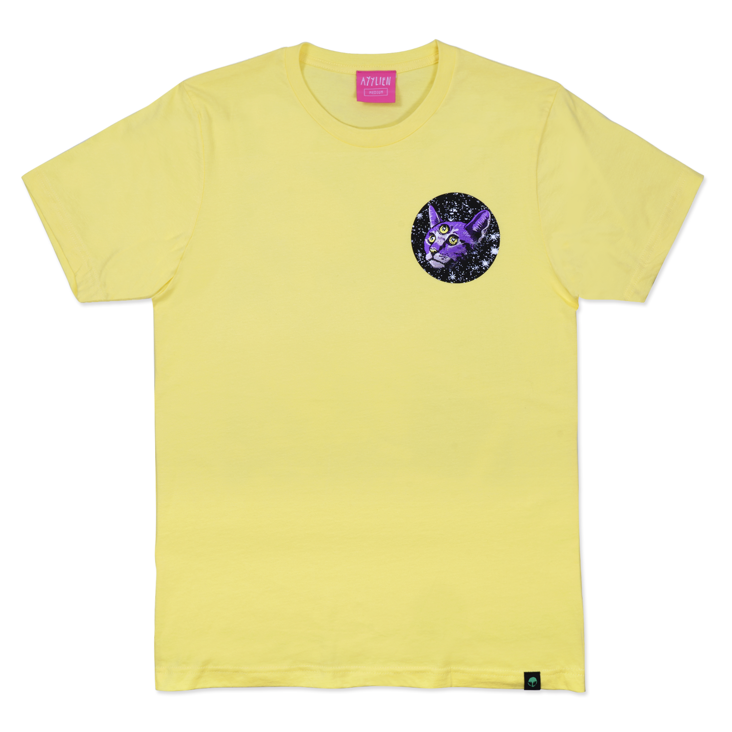 Alien Kitty Tee - Yellow - Streetwear Tee