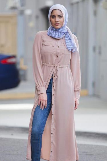 Dusty Rose Muslim Dress 279320GK - Neva-style.com