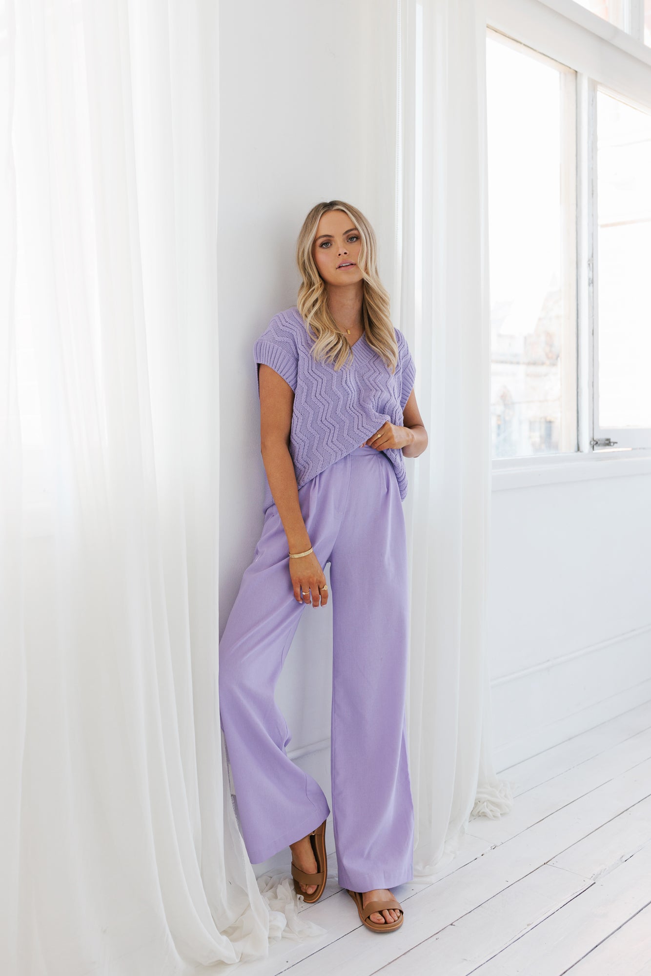 Pennello Pants - Lilac Linen