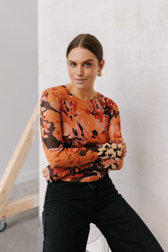 Lara Top - Autumn Floral