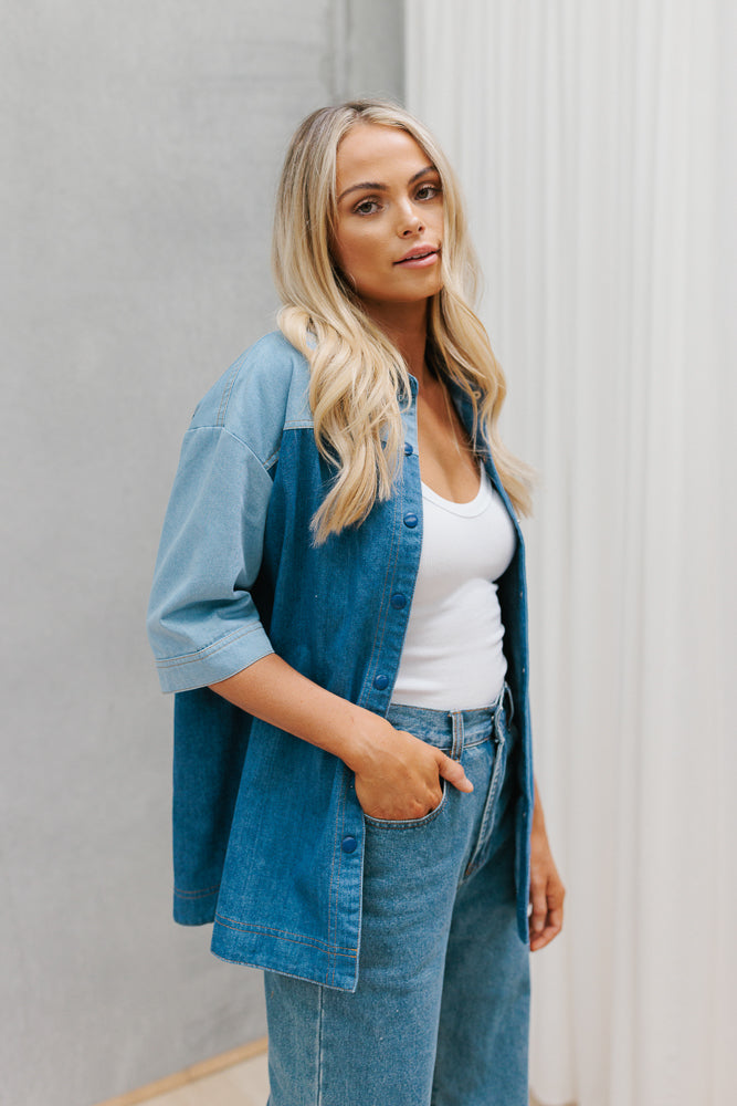 Lilya Shirt - Denim Contrast