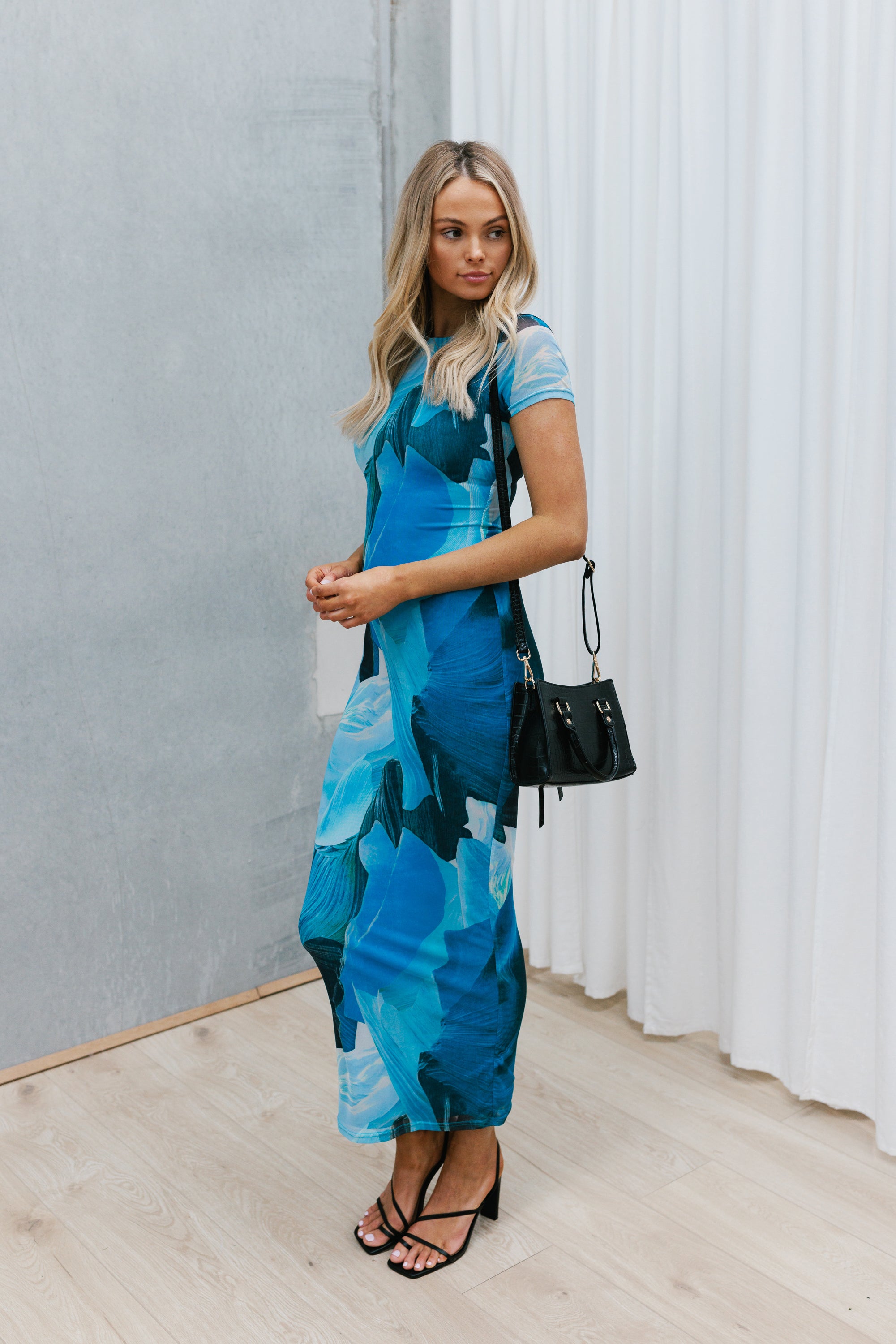 Haylee Dress - Blue Abstract