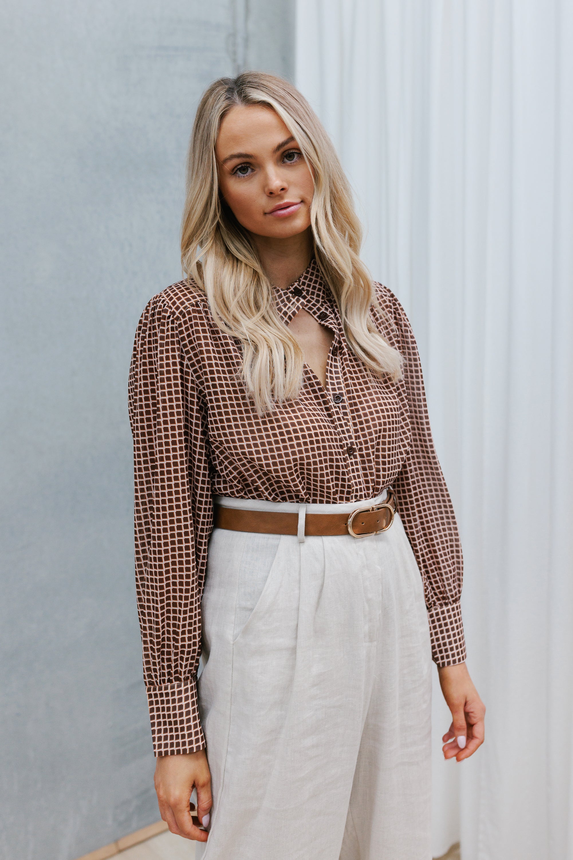 Safree Shirt - Brown Geo