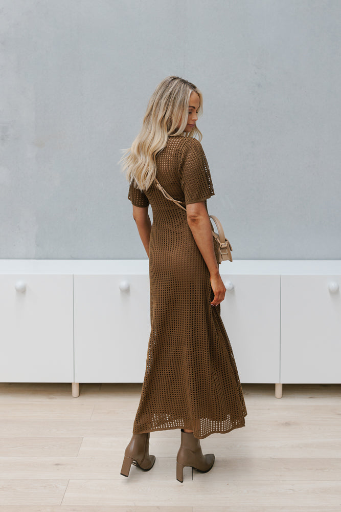 Olympia Dress - Chocolate Crochet