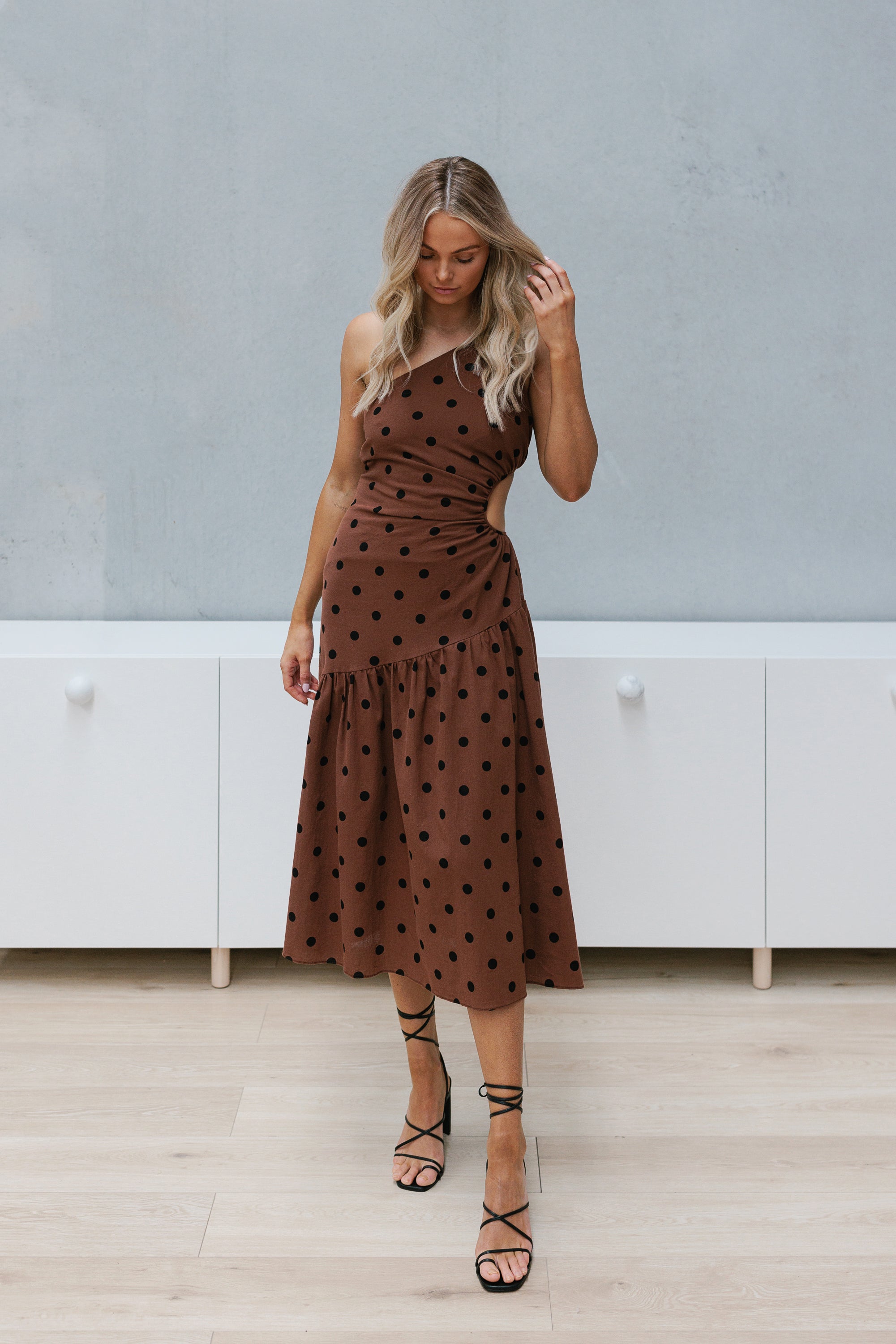 Coco Dress - Choc/Black Spot