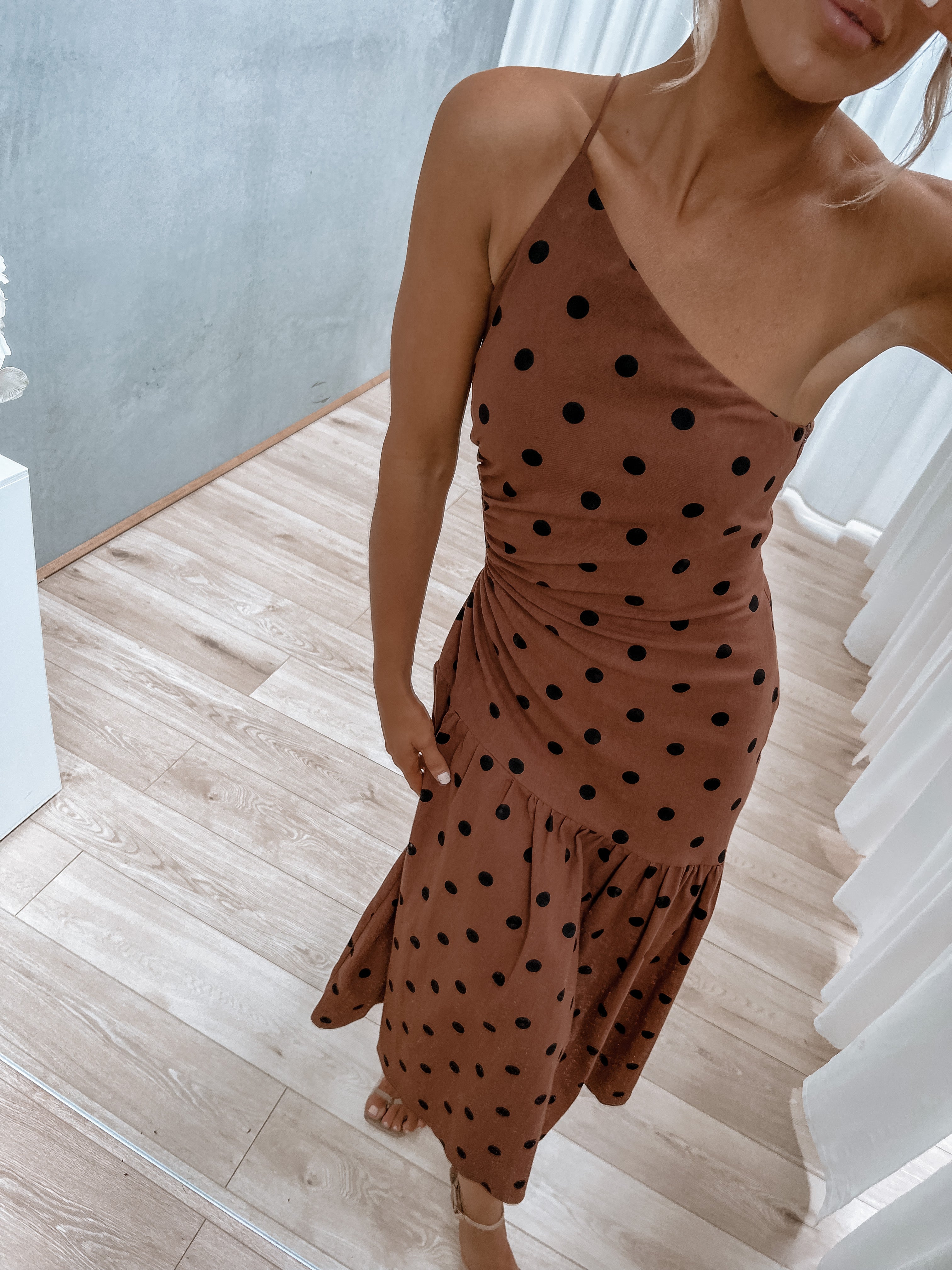 Coco Dress - Choc/Black Spot