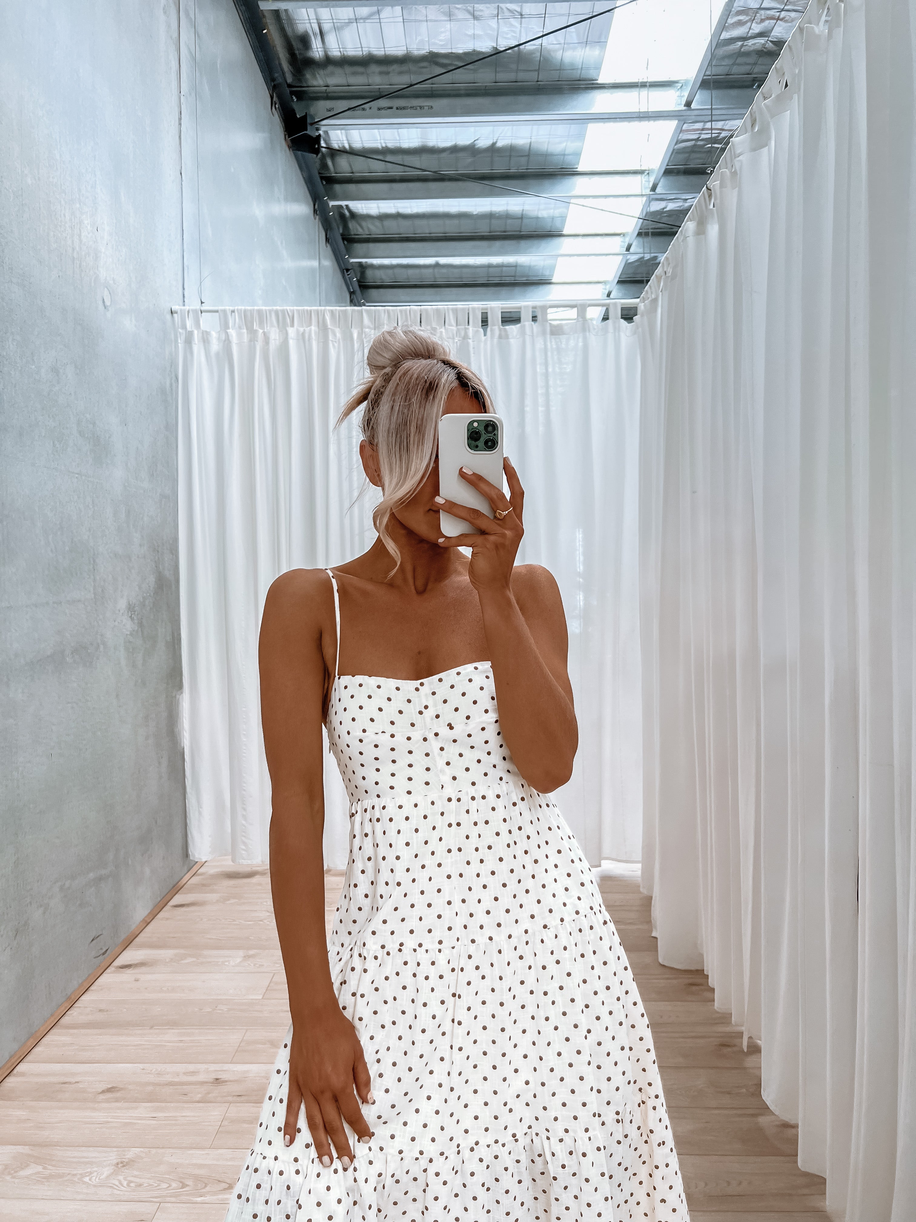 Kathryn Dress - Cream / Chocolate Spot