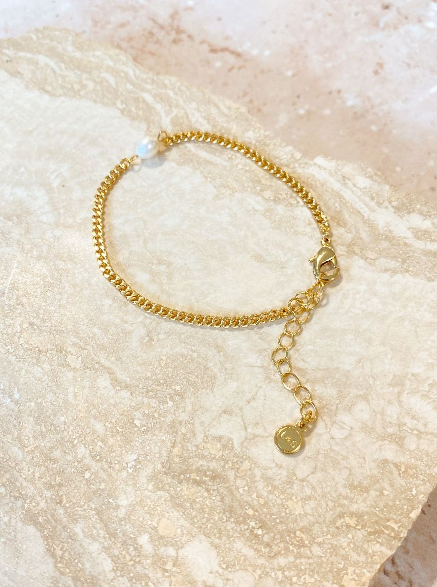 Rhoda Pearl Bracelet - Gold