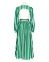 Ilaria Dress - Green/White Stripe