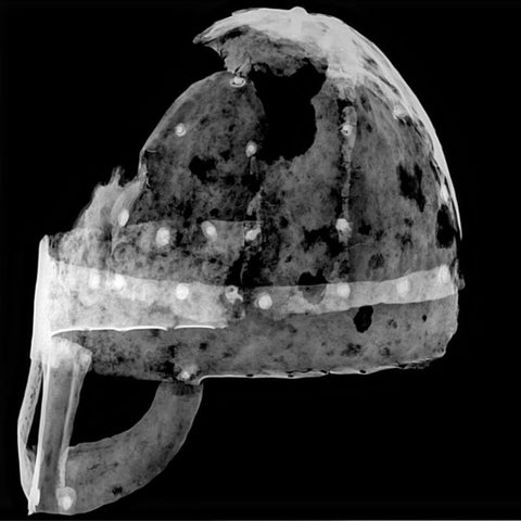 A side of the Viking helmet artifact