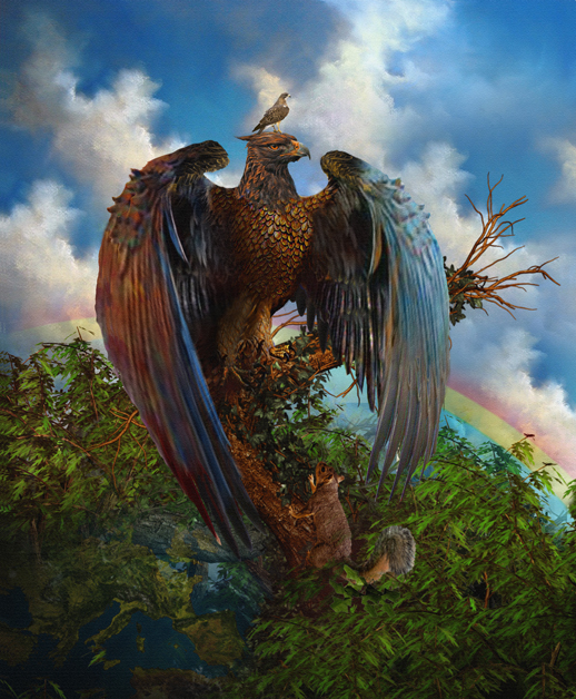 Image of Eagle on top of Yggdrasil