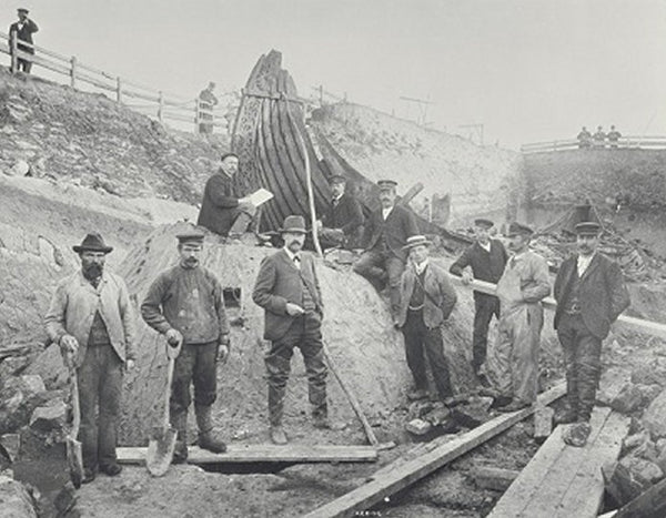 Viking Oseberg ship when excavated 