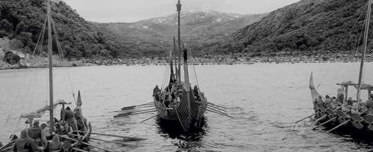Viking ship on the ocean
