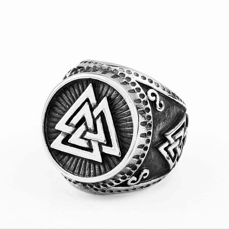 Stainless Steel Viking Valknut Odin Ring – BaviPower