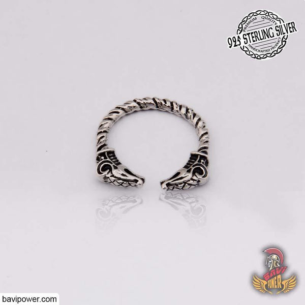 925 Sterling Silver Double Dragon Head Ring – BaviPower