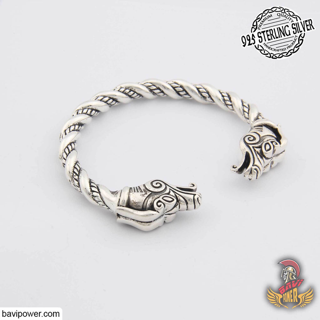 925 Sterling Silver Viking Eagle Head Bracelet – BaviPower