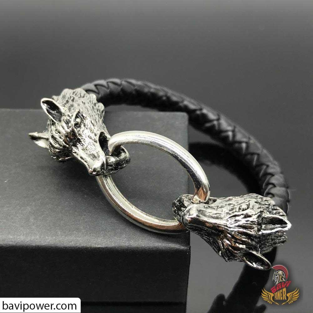 Braided Leather Wolf Bracelet – BaviPower