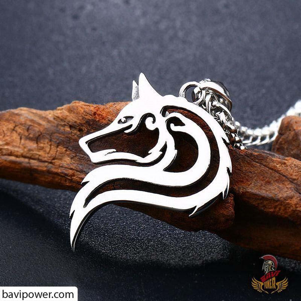 Stainless Steel Fenrir Wolf Pendant – BaviPower