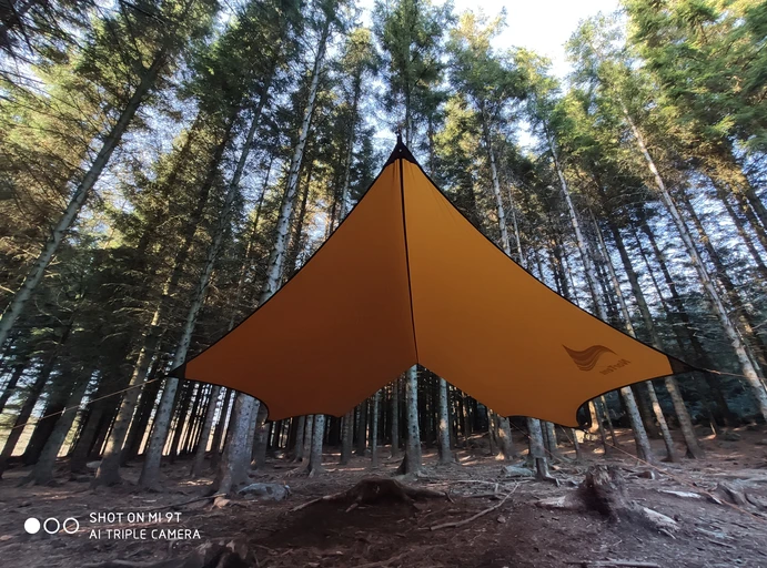 Nylon tarp cover for rain and weather during camping