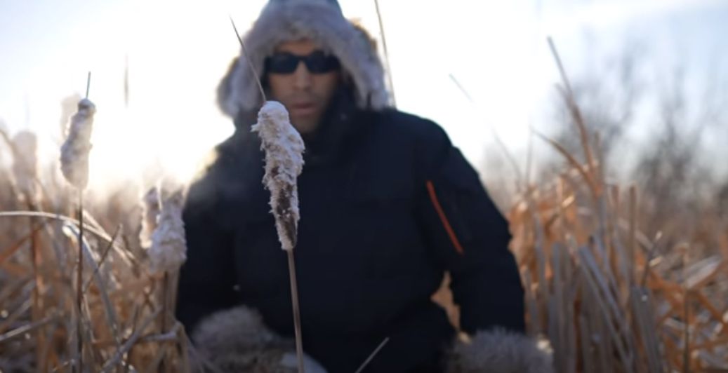 prepper walking through extreme cold