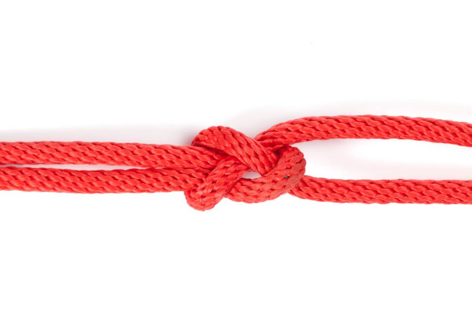 Sheet Bend knot - weavers knot