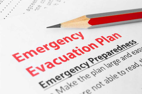 Emergency preparedness checklist with red pencil stating 
