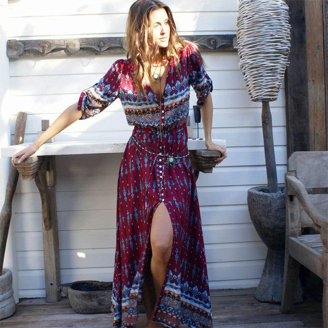 hippie boho maxi dress