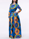 ByChicStyle Color Block Circle Round Neck Maxi Dress - Bychicstyle.com