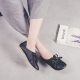 ByChicStyle Casual Bowknot Tassel Multi-Way Flat Slip On Shoes