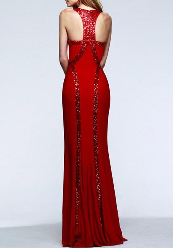 plain red maxi dress