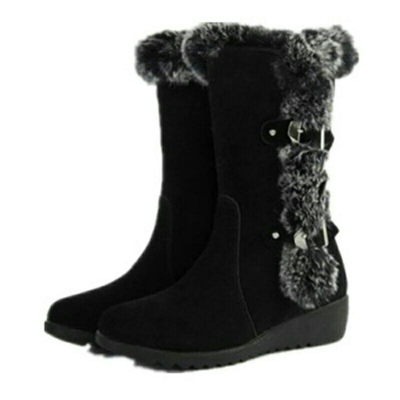 Round Toe Fur Decorate Warm Half Winter Boots – May Your Fashion