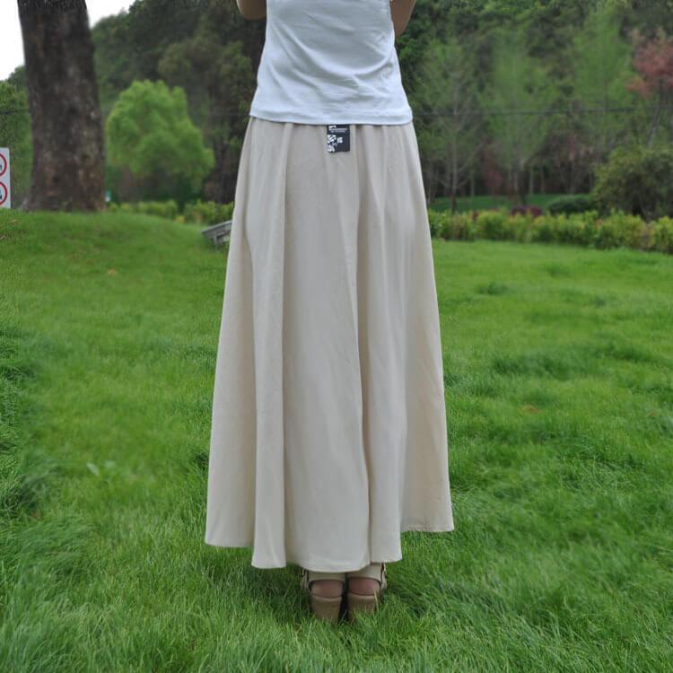 Bohemian Flared Pleated Pure Color Slim Floor Maxi Skirt – May Your Fashion