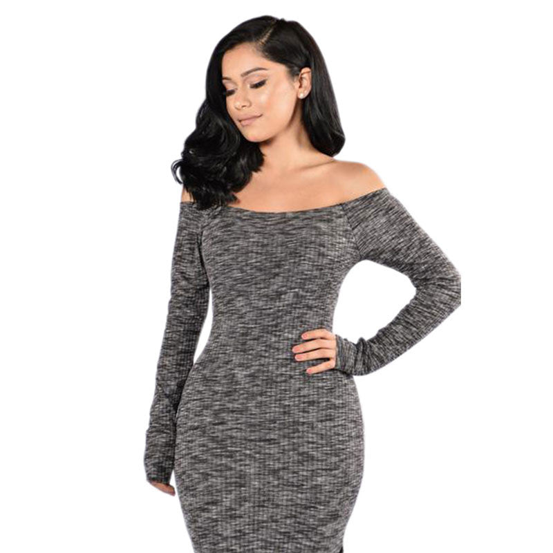 Fashion Sexy Off Shoulder Knitting Irregular Dress – May Your Fashion